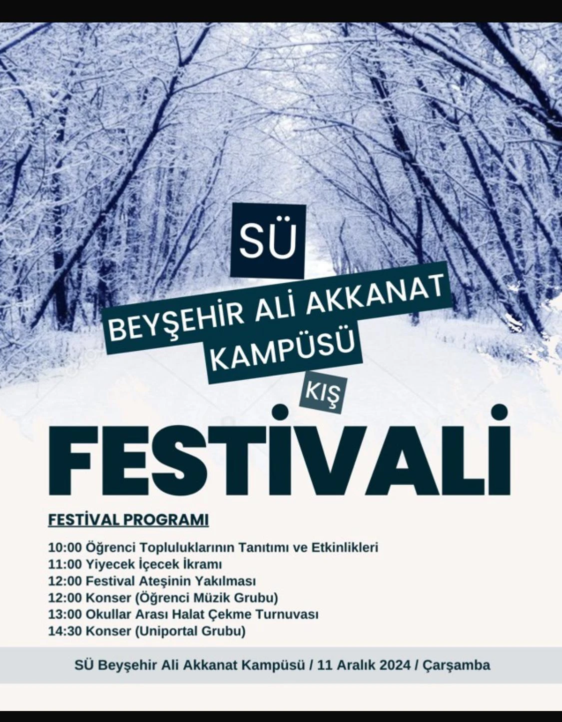 S.Ü. BEYŞEHİR ALİ AKKANAT KAMPÜSÜ KIŞ FESTİVALİ